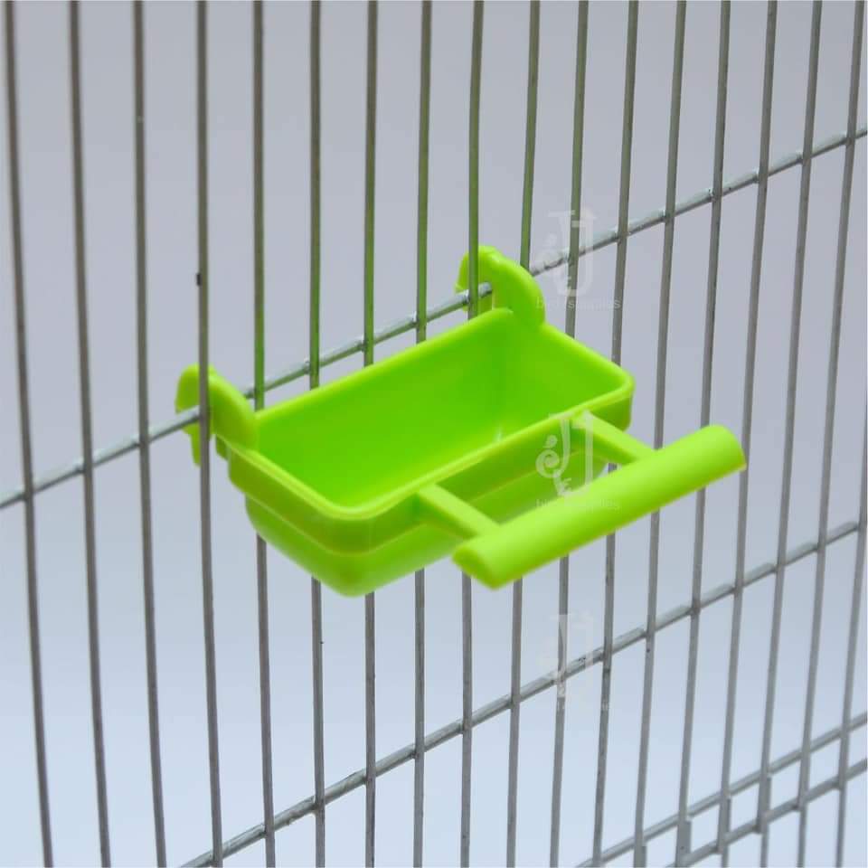 Soft Food Pot With Perch – For Small Birds