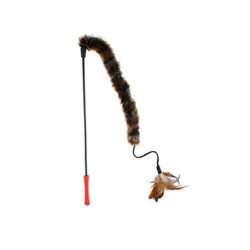 Gigwi - Feather Teaser With Natural Plush Tail And Tpr Handle