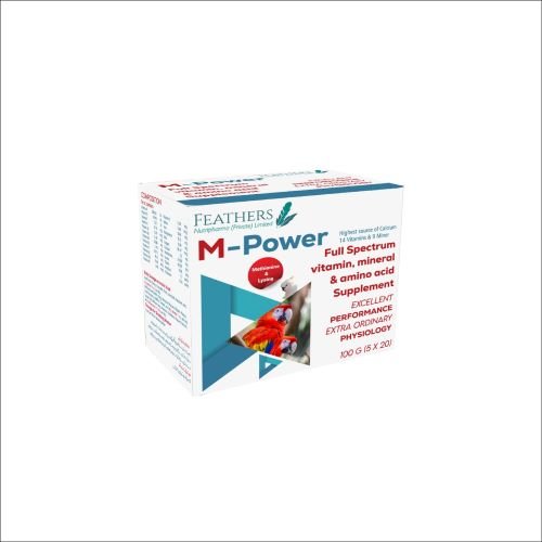 Feathers M-Power For Poultry -Multivitamins, Mineral & Amino Acid Supplement (1 Sachet-20g)