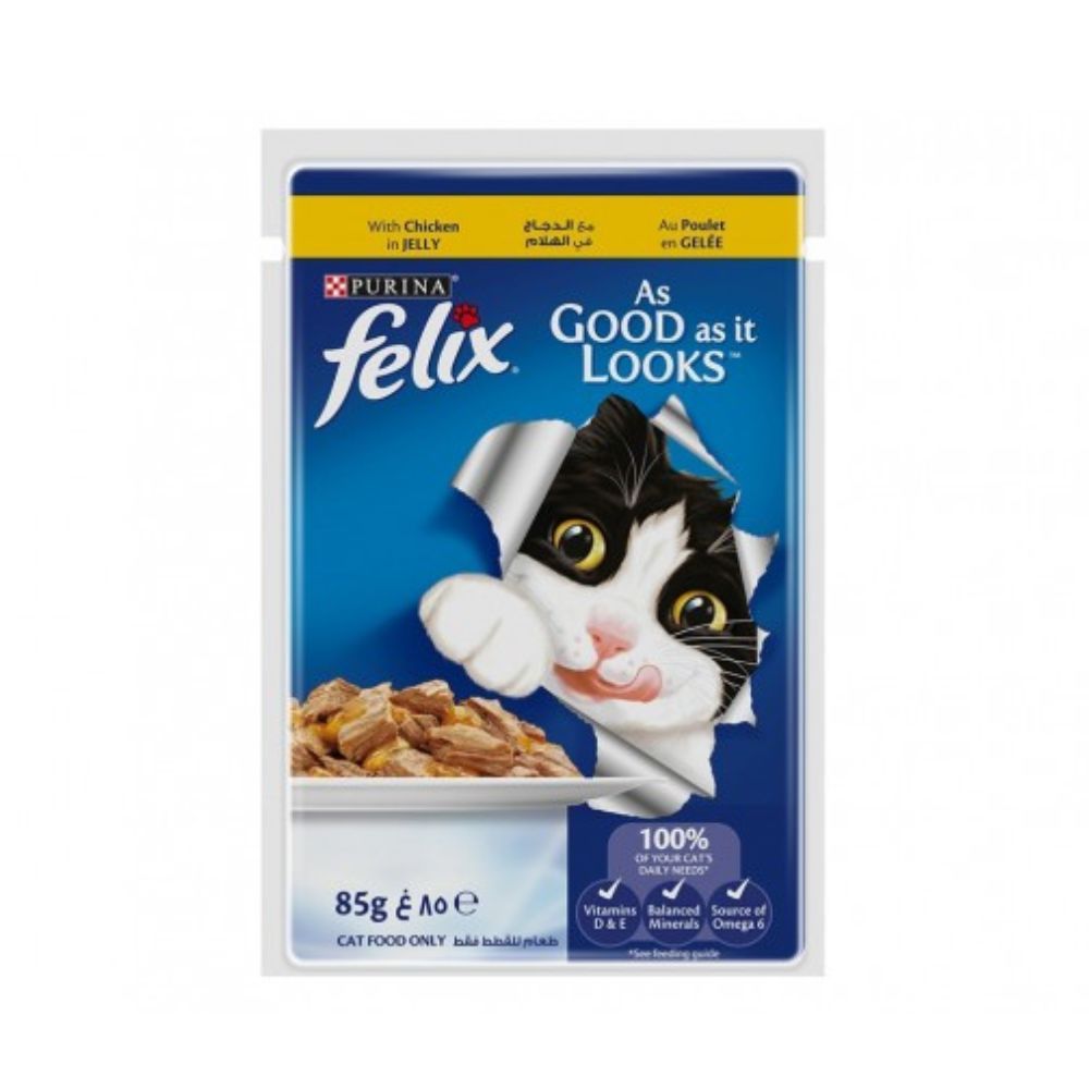 Felix As Good As It Looks Chicken in Jelly Cat Food Pouch - 85 g