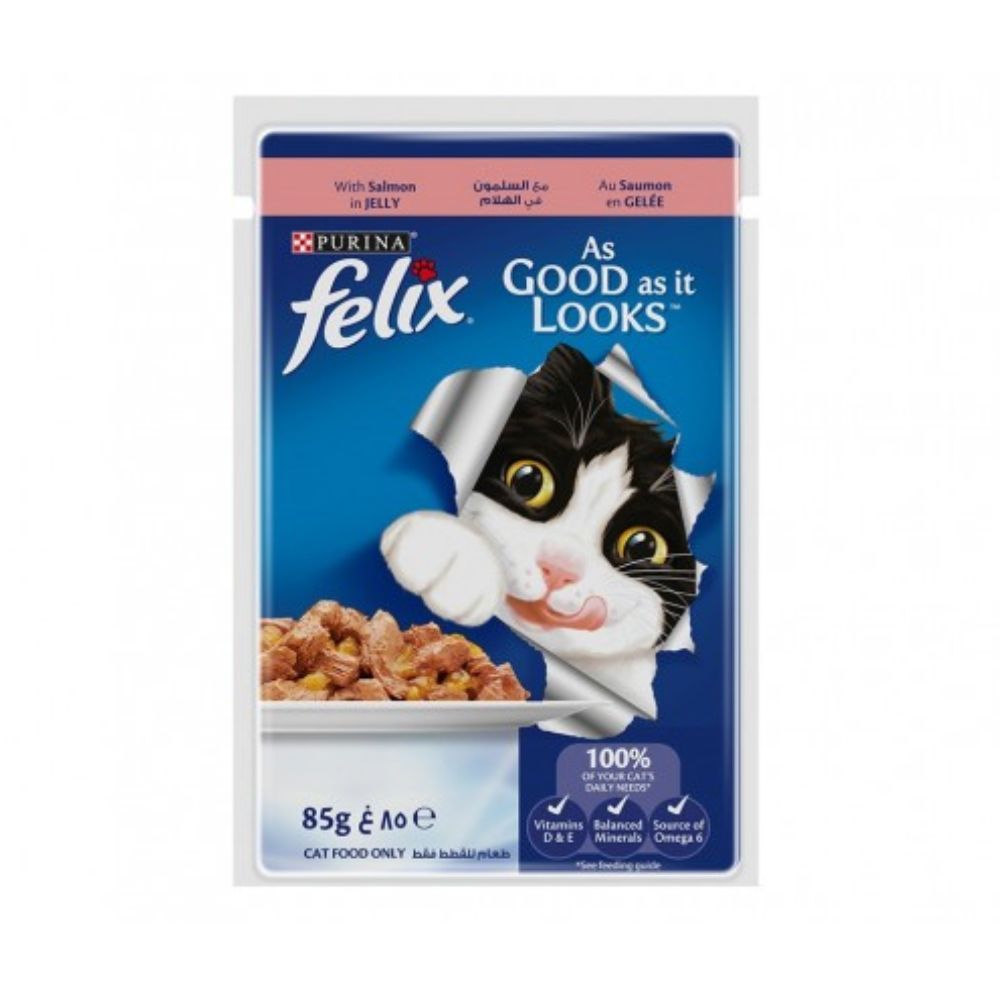 Felix As Good As It Looks Salmon in Jelly Cat Food Pouch - 85 g