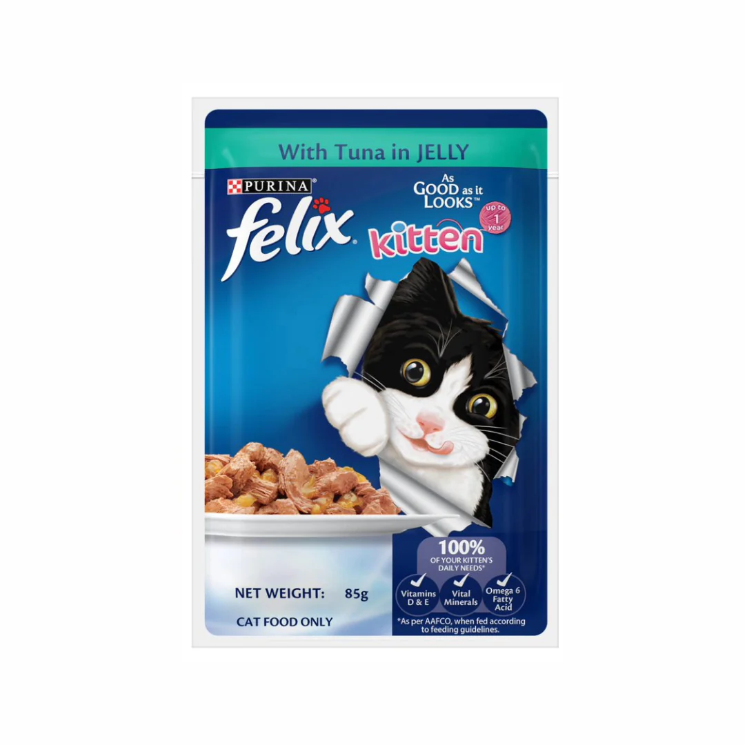 Purina Felix Kitten Wet Food with Tuna in Jelly 85g