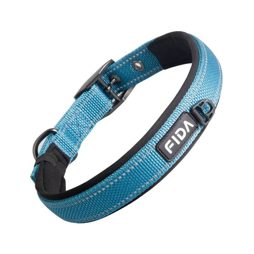 Fida Heavy Duty Reflective Dog Collar - Blue