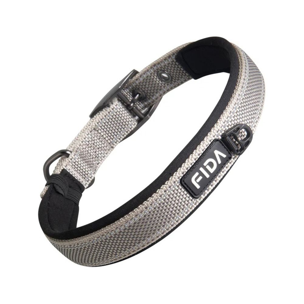Fida Heavy Duty Reflective Dog Collar - Grey