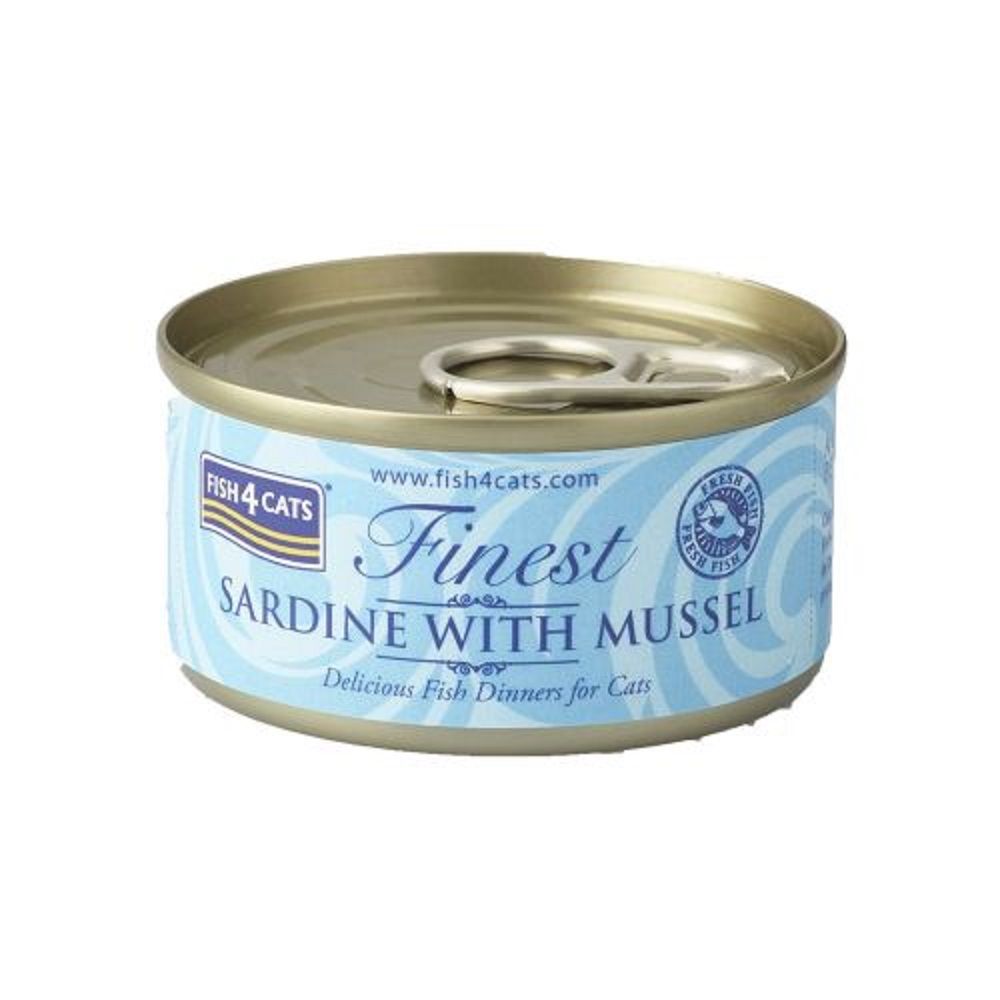 Fish4Cats Sardine with Mussel Canned Cat Food - 70 g - Pack of 10