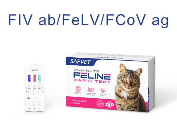 FIV ab / FeLV ag / FCoV ag 3-in-1 Rapid In Vitro Diagnostic Kit (10 Tests/Box)