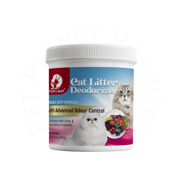 Fluff n Buff Cat Litter Deodorizer Berry Scent 400g