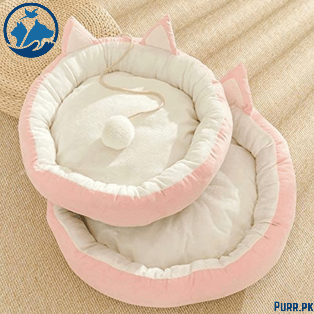 Fluffy Cat Shape Bed / House