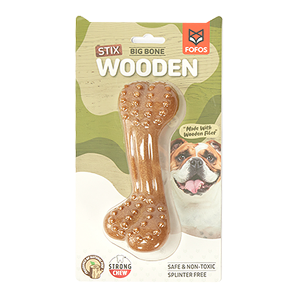 FOFOS Woodplay Big Bone Dog Toy