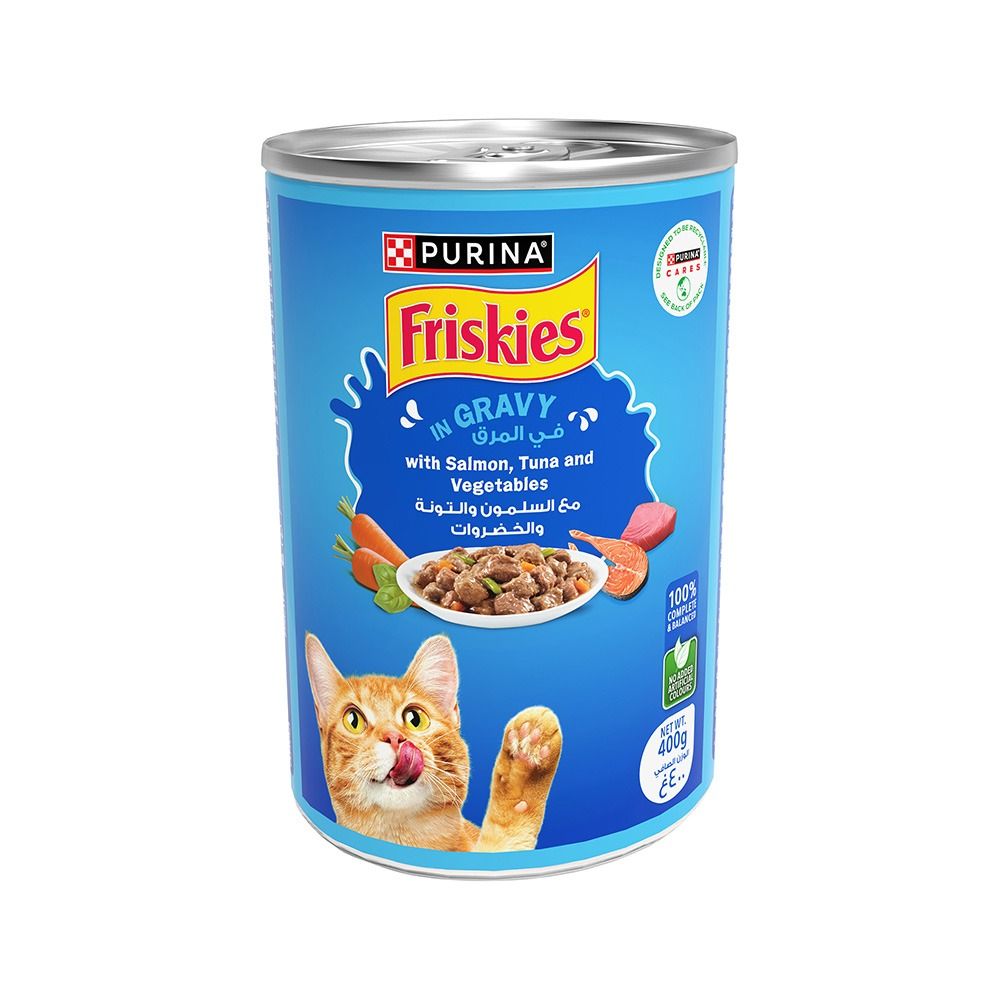 Friskies Salmon Tuna and Vegetables in Gravy Canned Cat Food - 400 g