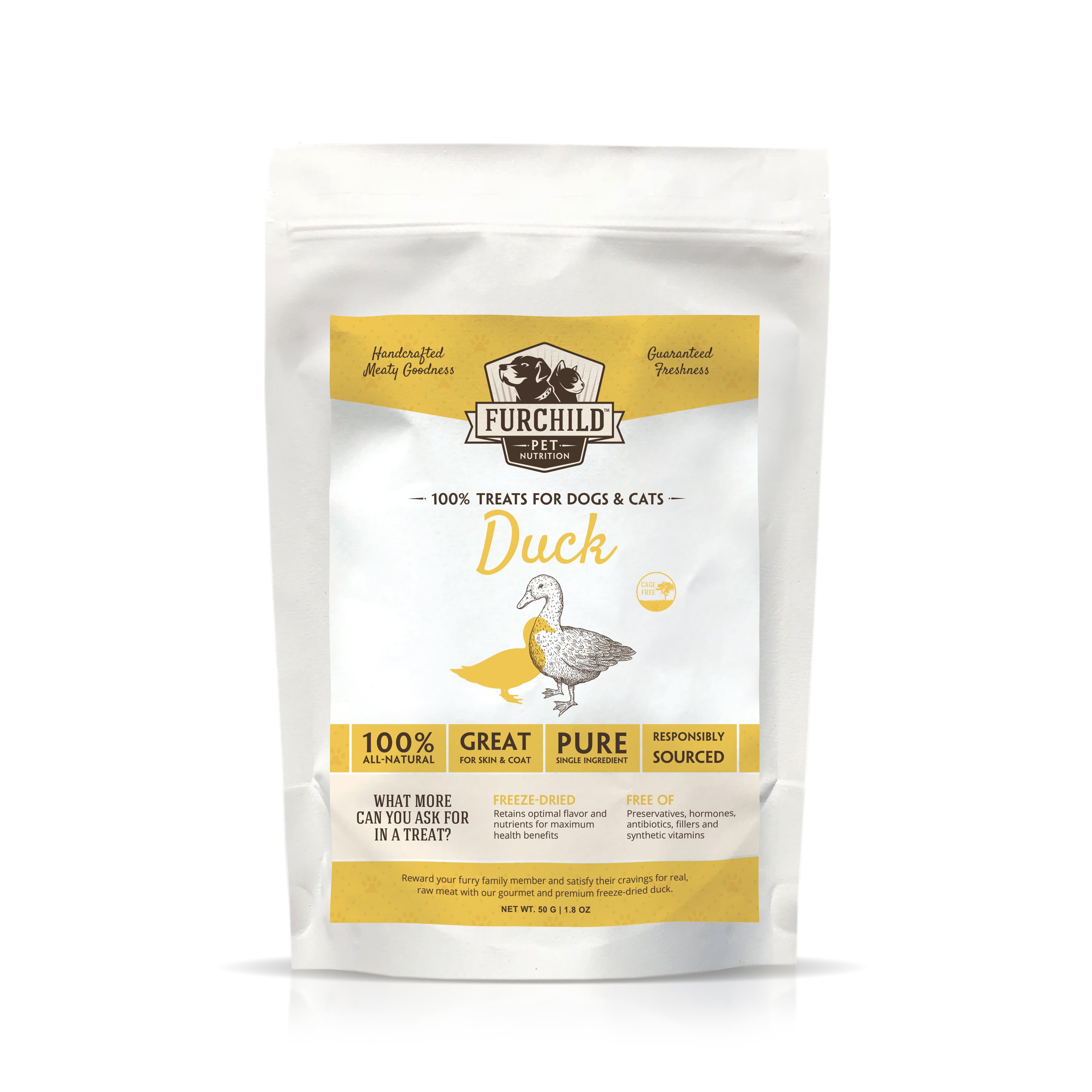 FURCHILD Premium Freeze-Dried Pasture-Raised Duck Breast Raw Pet Treats