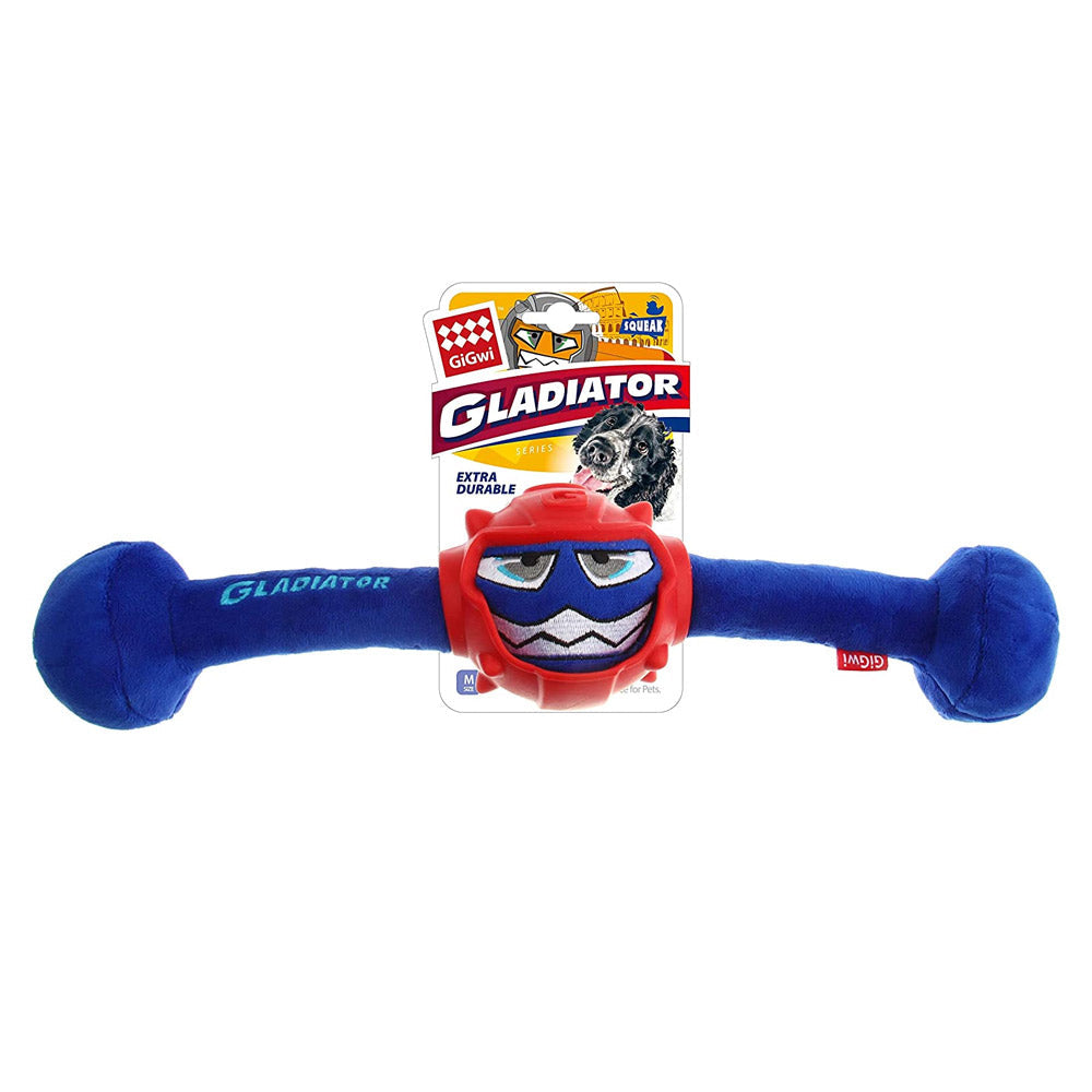 Gigwi Gladiator Squeaker Inside Plush Tpr Dog Toy Medium