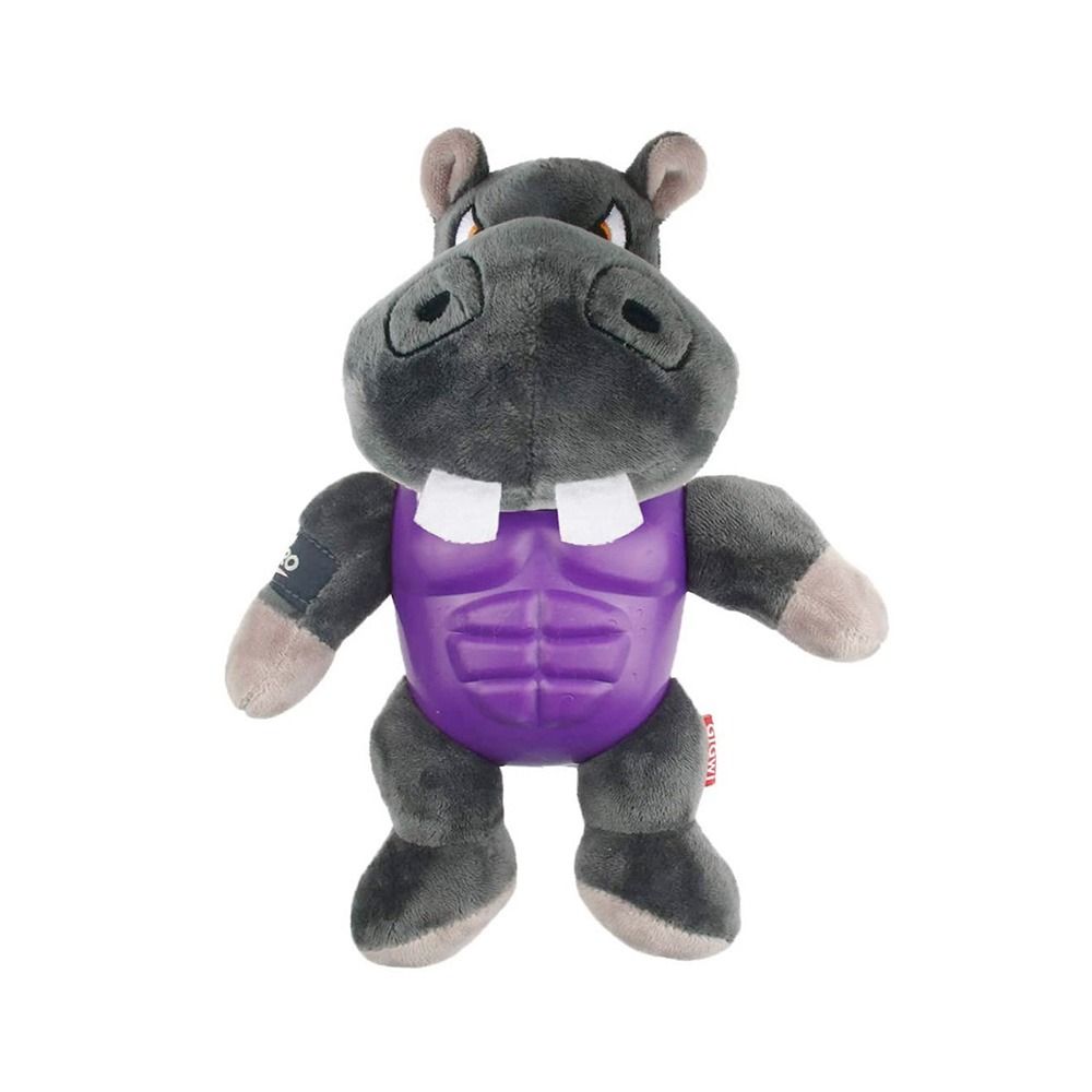 GiGwi Im Hero Armor Hippo TPR Plush with Squeaker Dog Toy