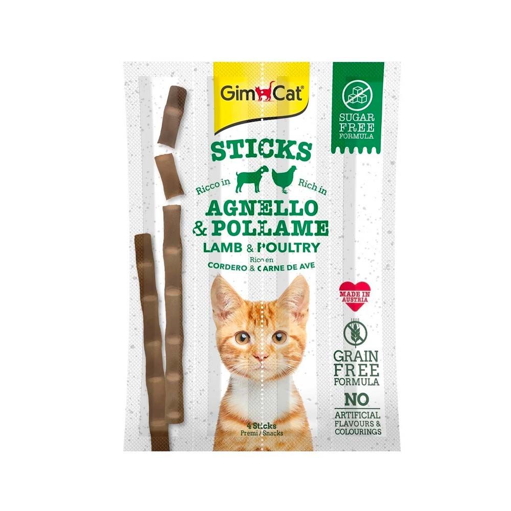 GimCat Sticks Lamb & Poultry Cat Treat 20g, Pack of 4