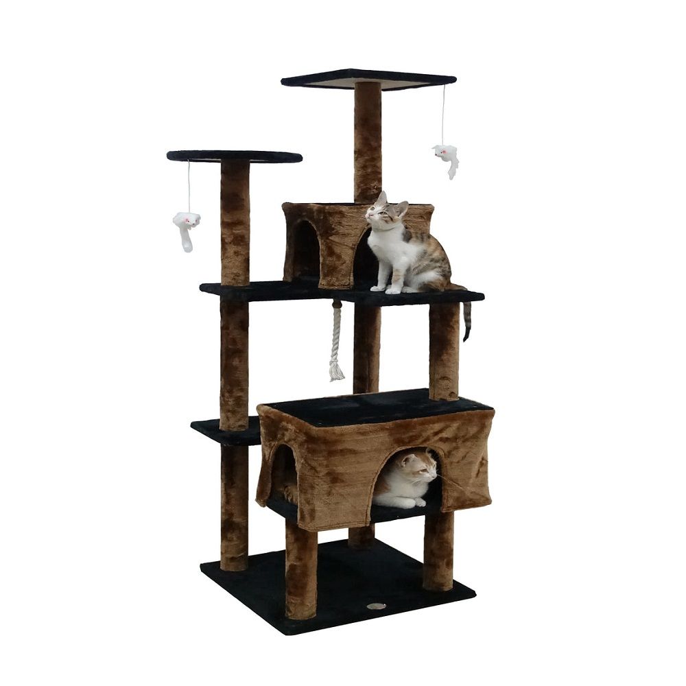 Go Pet Club 61 Kitten Cat Tree House - 25L x 25.75W x 60.75H inches