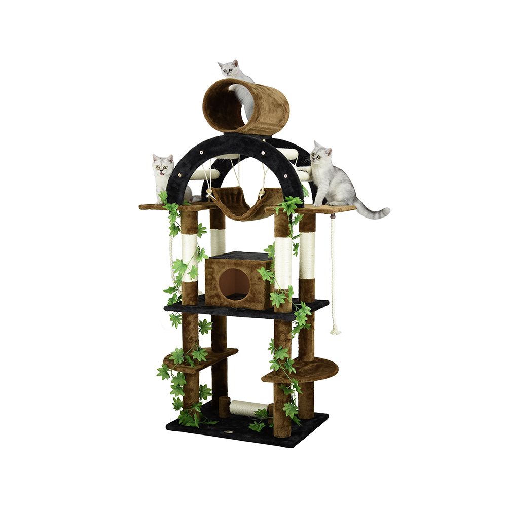 Go Pet Club 71" Forest Cat Tree - Brown-Black - 49L x 97W x 180H cm