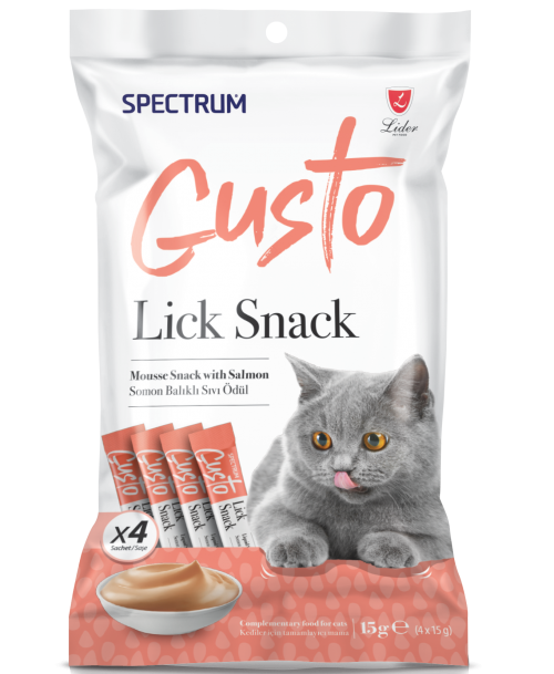 Spectrum Gusto Lick Snack, Mousse Snack with Salmon 60gm