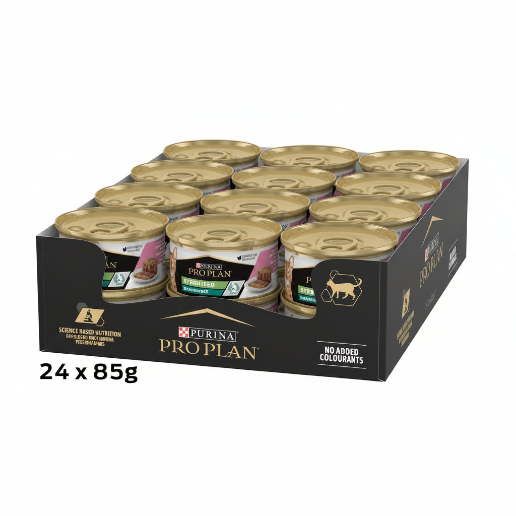 Purina Pro Plan Adult Sterilised Maintenance, Wet Cat Food, Terrine with Salmon and Tuna, 24 x 85g
