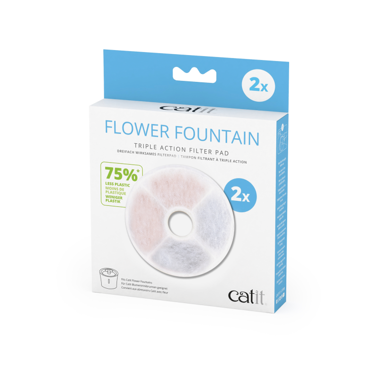 Catit Flower Fountain Triple Action Filter Pad, 2Pcs