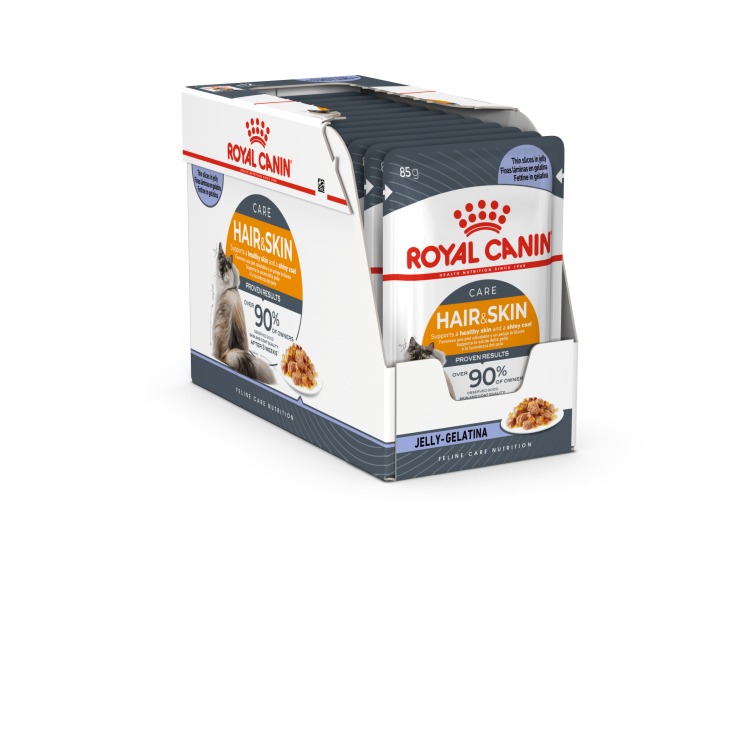 Royal Canin Wet Food - Hair & Skin with Jelly (Intense Beauty)- (12 X 85G Pouches)