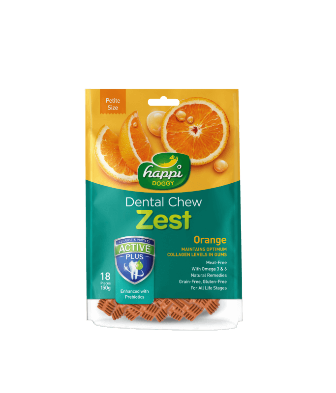 Happi Doggy Dental Chew Zest-Orange-2.5" (18 Pieces)-150g
