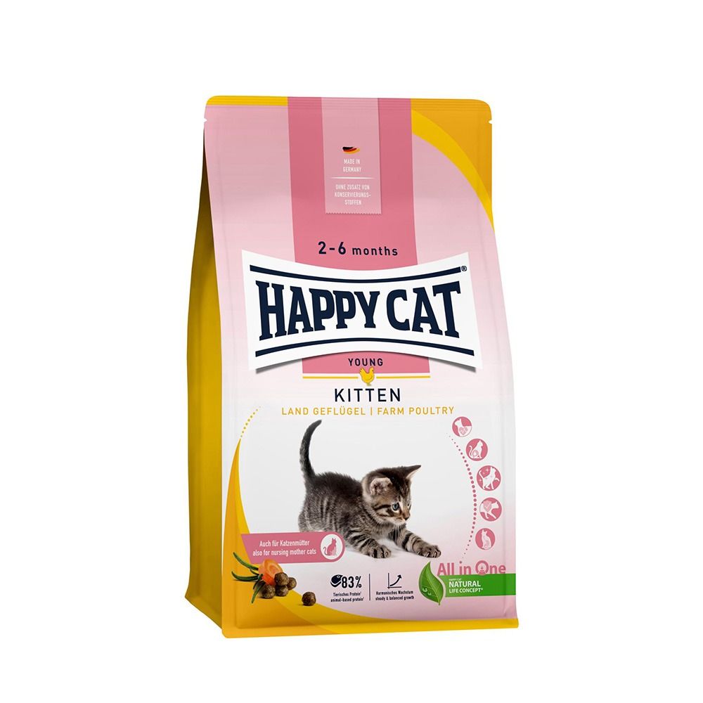 Happy Cat Young Kitten Farm Poultry Dry Cat Food - 4 Kg