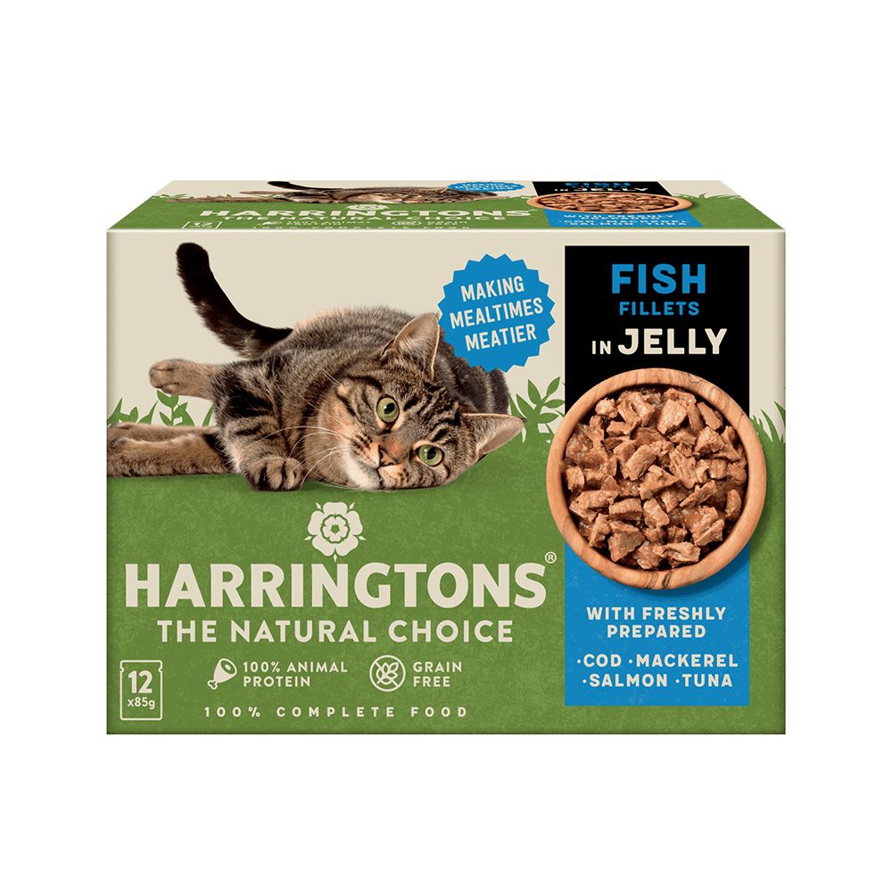 Harringtons Fish Selection in Jelly Wet Cat Food Multipack - 85g - 12 Pcs