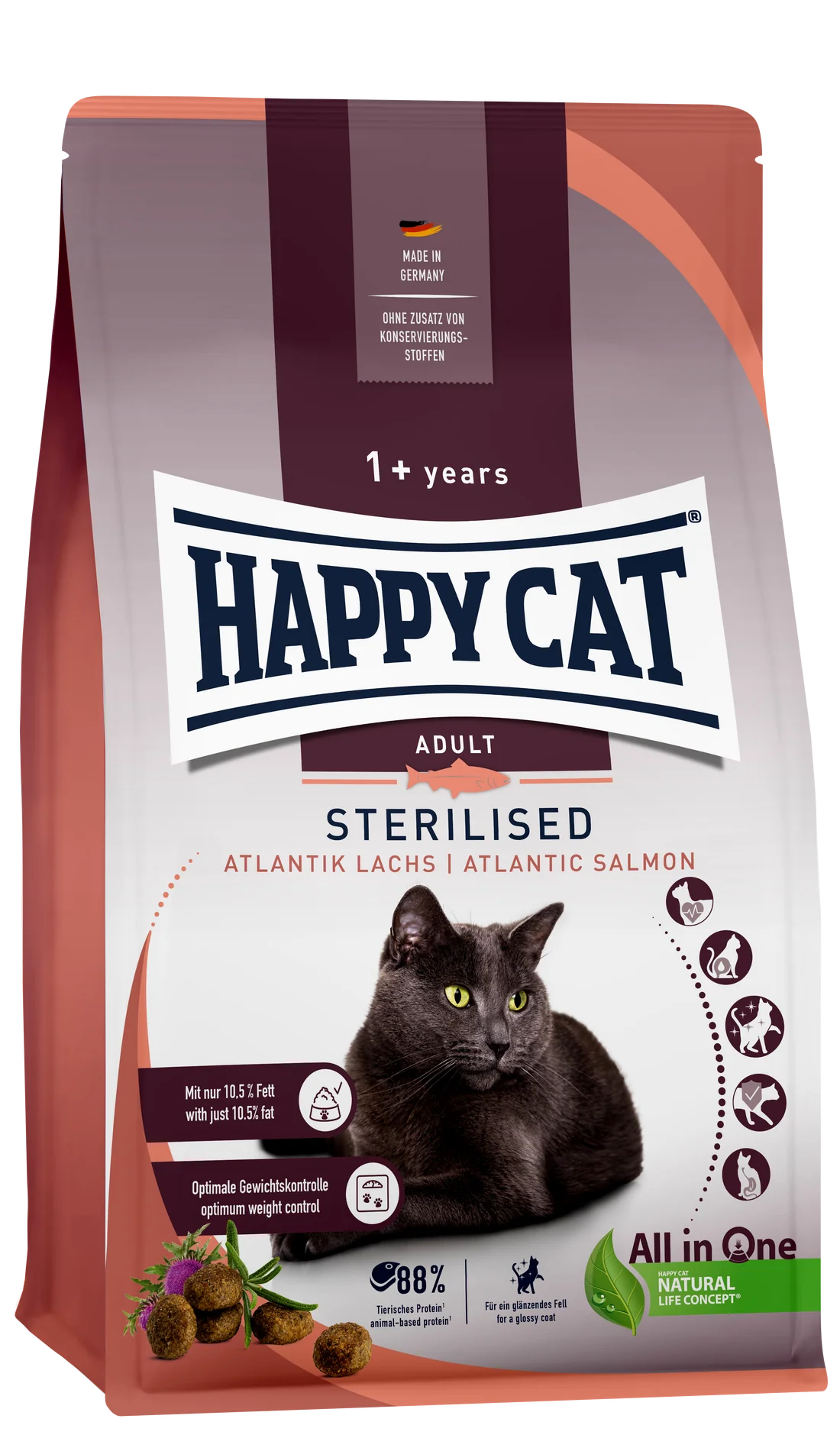 Happy Cat Adult Sterilised Atlantik-Lachs (Atlantic Salmon) 10 KG