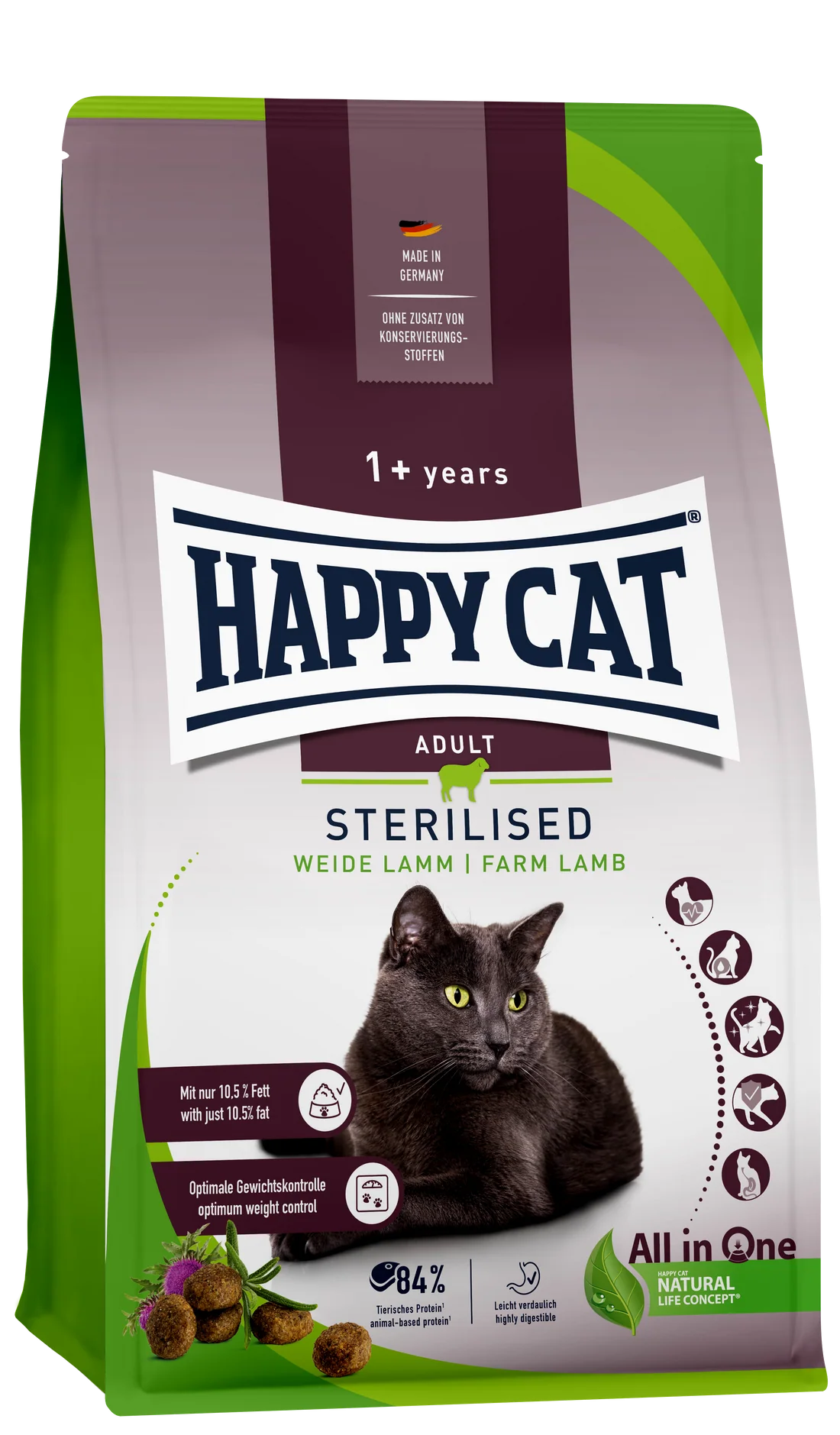 Happy Cat Adult Sterilised Weide Lamm 10 KG