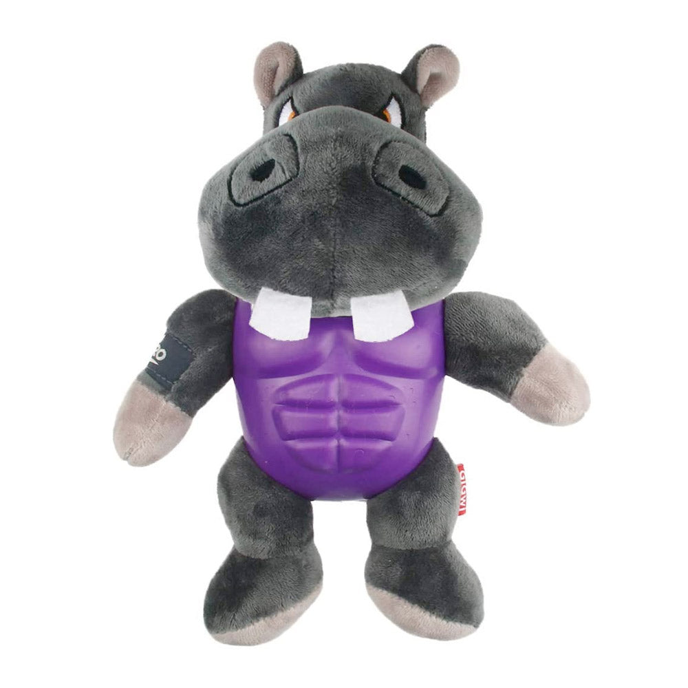Gigwi - Im Hero Armor Hippo Tpr Plush With Squeaker Dog Toy