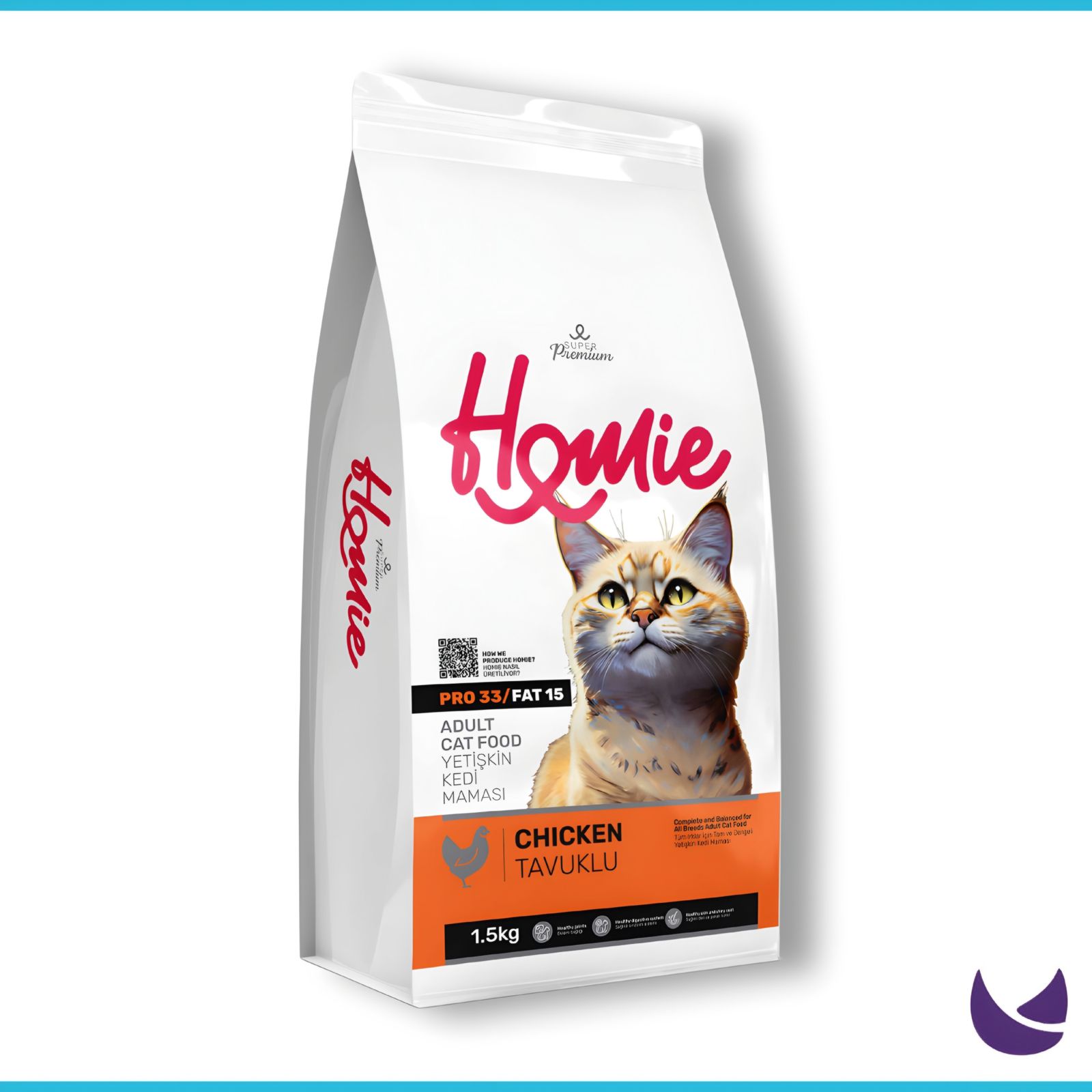 Homie Super Premium Adult Cat Food – Chicken (PRO33/FAT15)
