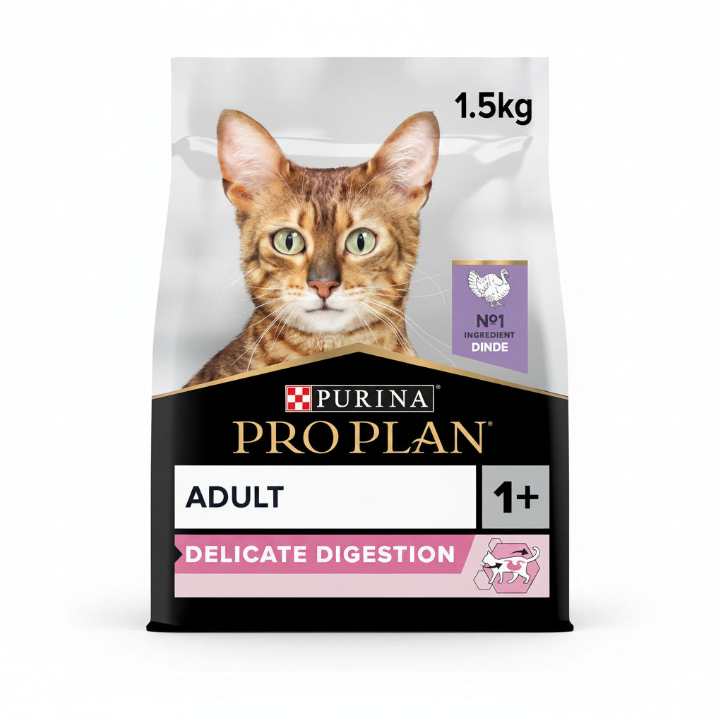 Purina Pro Plan Adult Delicate Digestion, Dry Cat Food with Turkey, 1.5 kg
