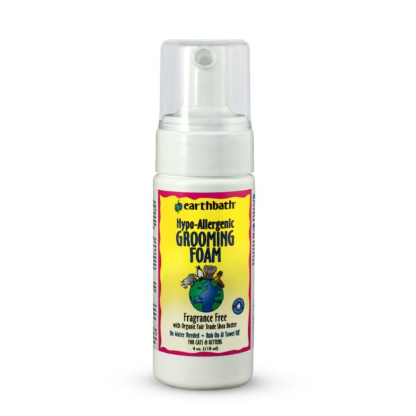 Earthbathâ® Waterless Grooming Foam For Cats & Kittens, Hypo-Allergenic & Fragrance Free, Made In Usa, 4 Oz Pump