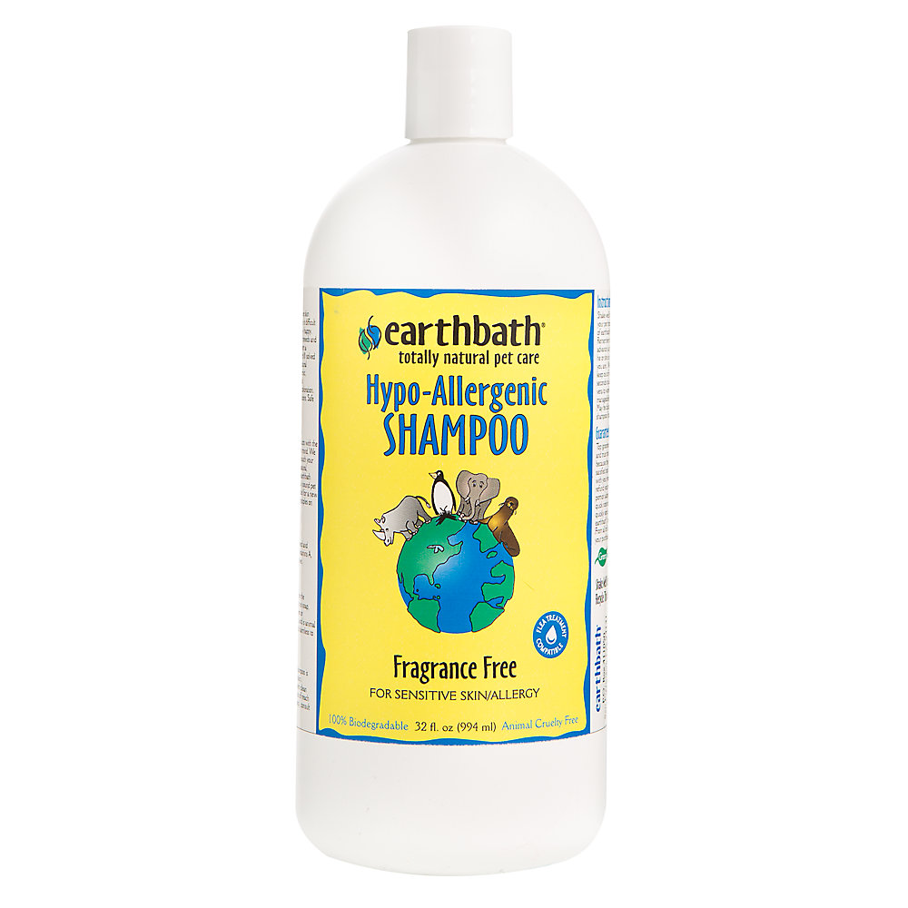 earthbath Hypo-Allergenic Shampoo, Fragrance Free, For Sensitive Skin, Made in USA 32 oz