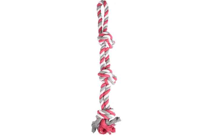DOG TOY JIM TUG ROPE WITH 3 KNOTS FUCHSIA