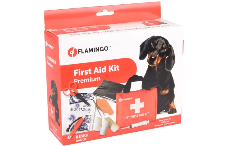 PETS FIRST AID KIT RESKU PREMIUM RED 20x15x6CM