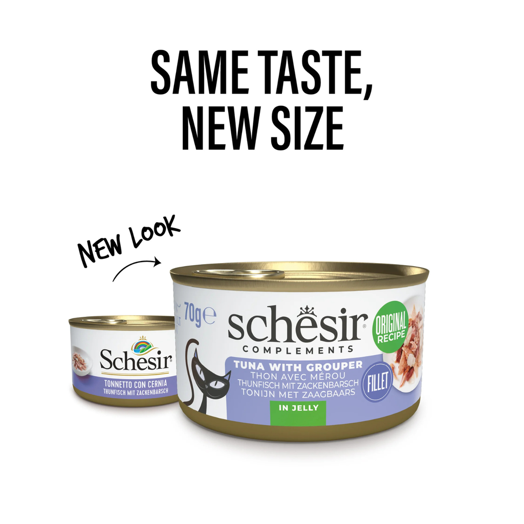 Schesir Complements Cat Wet Food in Jelly Can- Tuna With Grouper 70g [MOQ:12pcs]