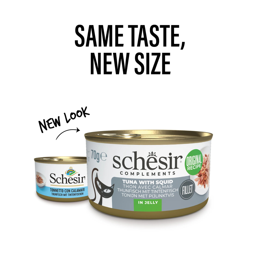 Schesir Complements Cat Wet Food in Jelly Can- Tuna With Squid 70g [MOQ:12pcs]