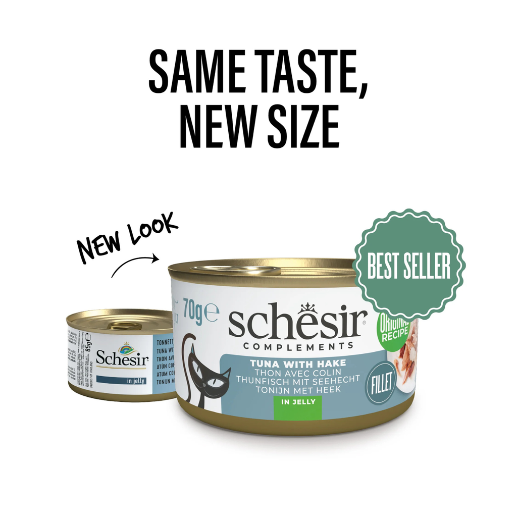 Schesir Complements Cat Wet Food in Jelly Can- Tuna With Hake 70g [MOQ:12pcs]