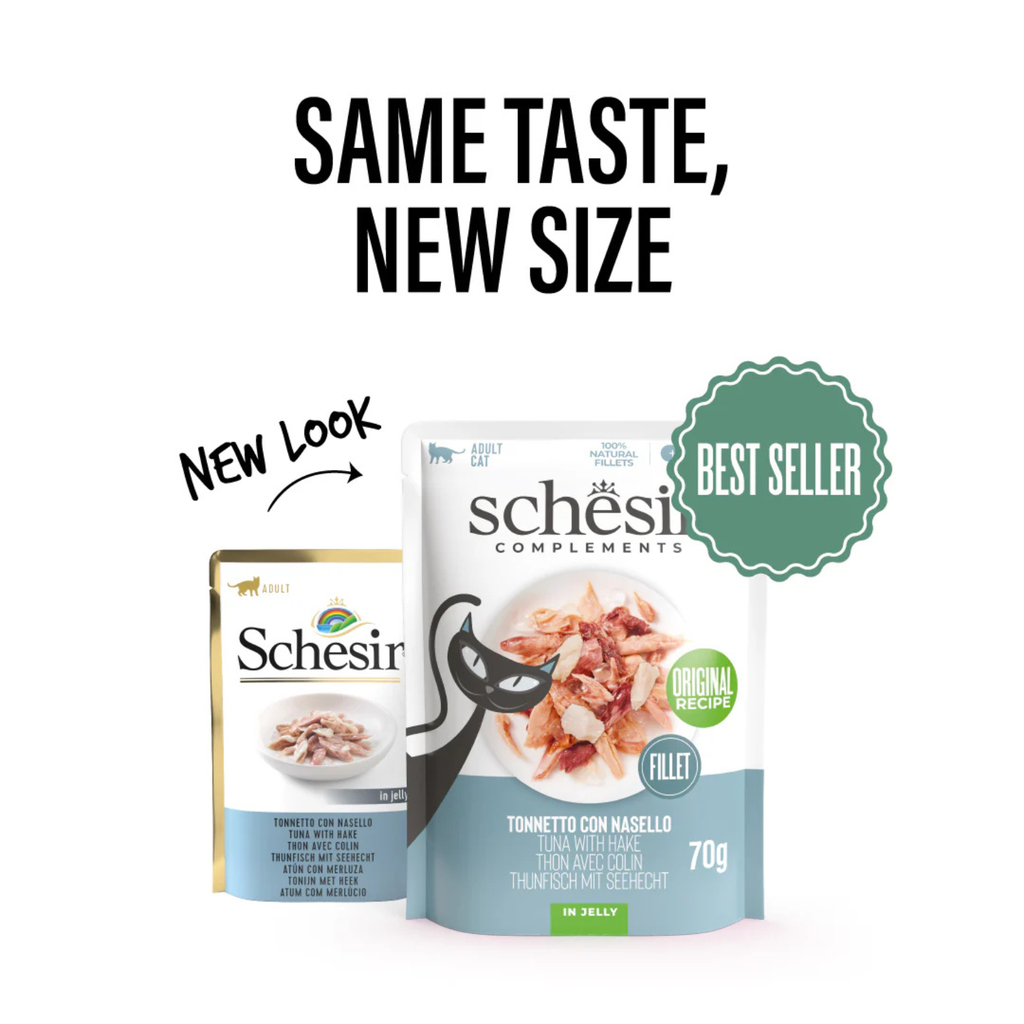 Schesir Complements Cat Wet Food in Jelly Pouch- Tuna With Hake 70g [MOQ:12pcs]