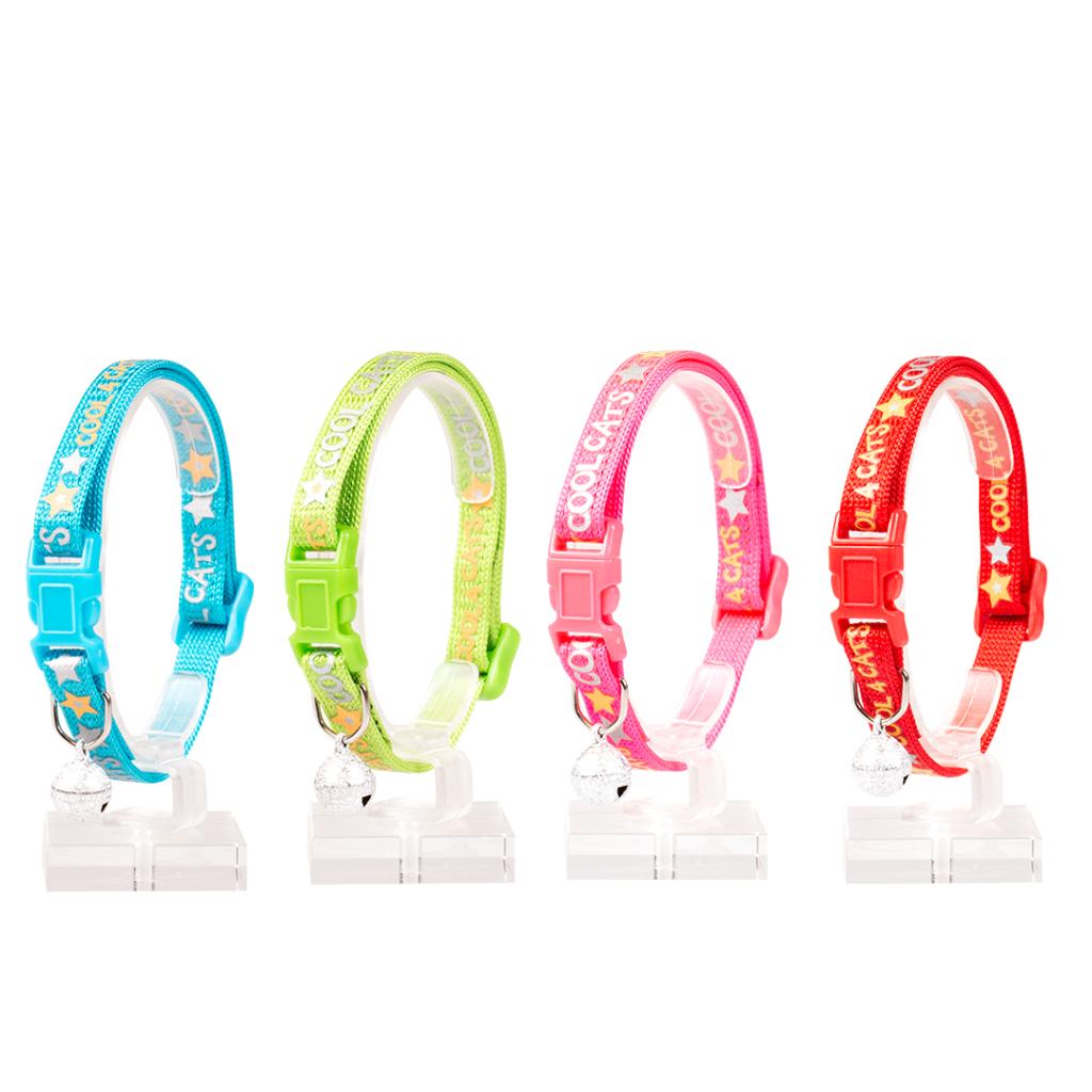 Duvo Cat Collar Nylon Mixed Colors 20 - 30cm / 10mm[Texture - Cool Cats]