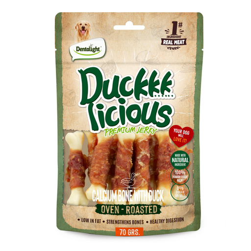 Dentalight Duckki Licious Jerky Treats For Dogs-Calcium Bone With Duck 70g