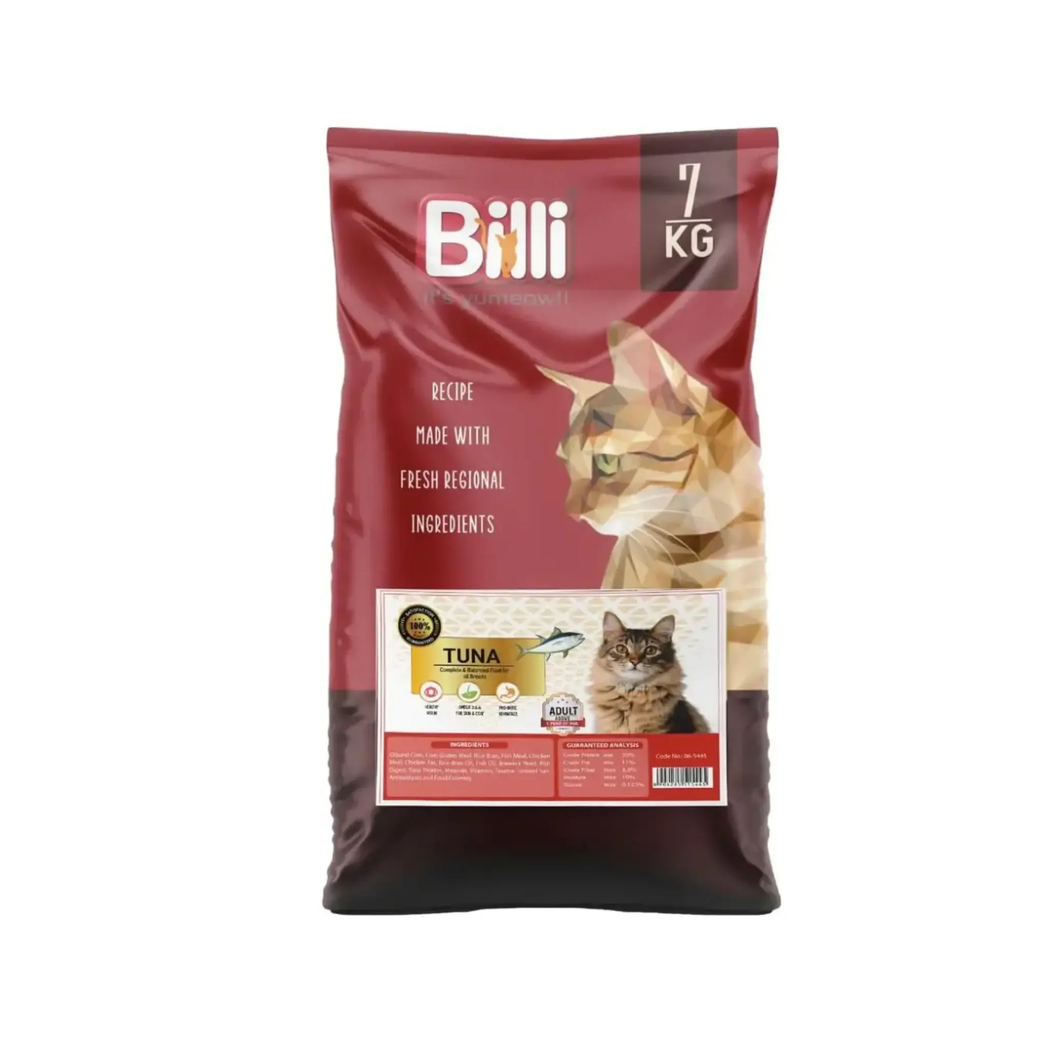 Billi Real Tuna Fish Adult Dry Cat Food - 7kg