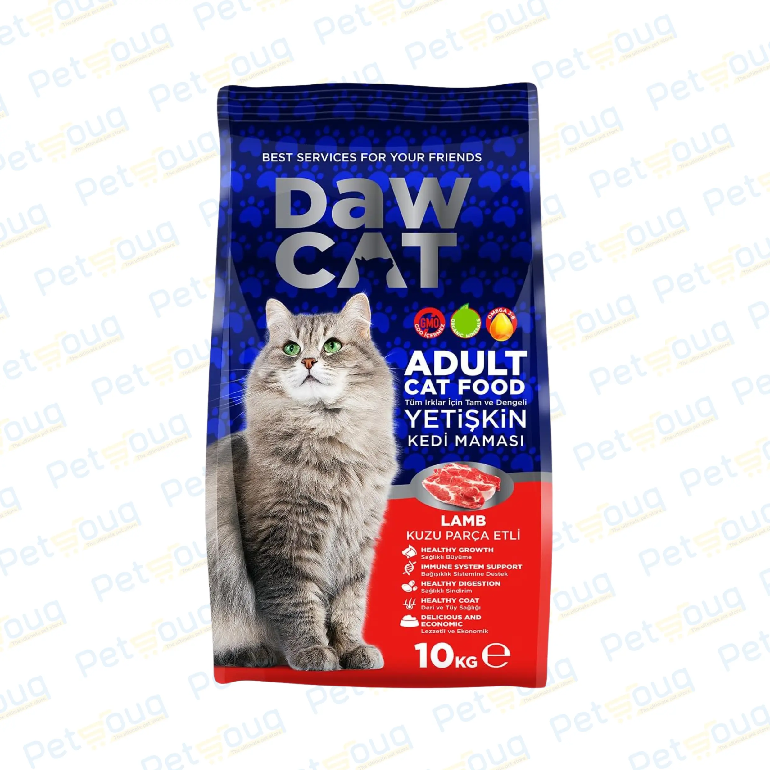 DawCat Real Lamb Adult Dry Cat Food - 10kg