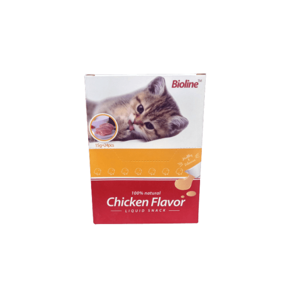 Bioline Chicken Savory Pouch Cat Treats - 15g x 24