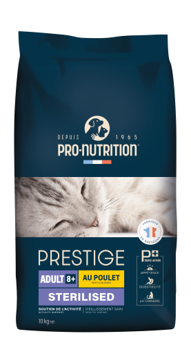 Pro Nutrition Prestige Adult 8+ Sterilised Chicken Dry Cat Food Bag 10kg