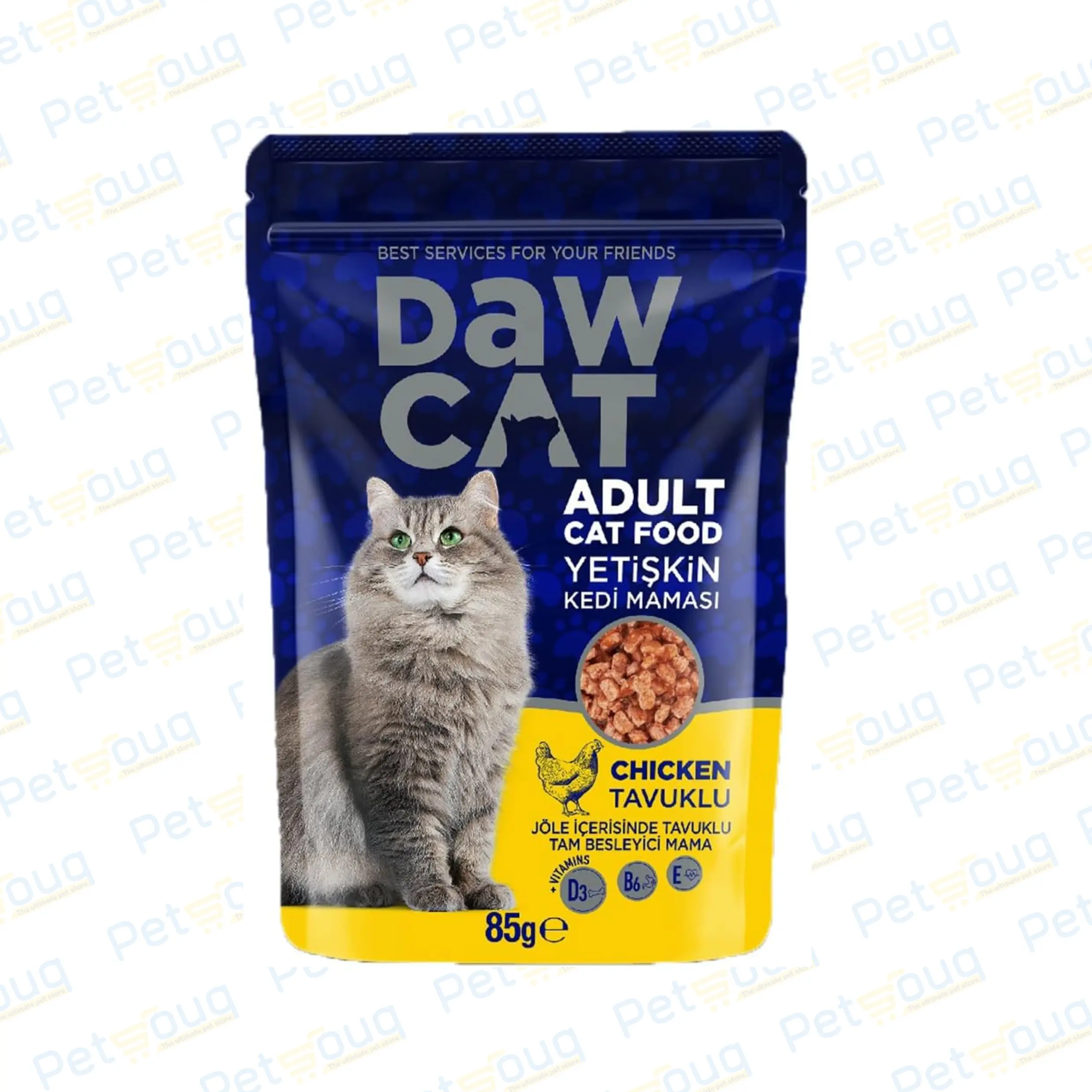 Dawcat Chicken Recipe Adult Wet Cat Food Pouch - 85g