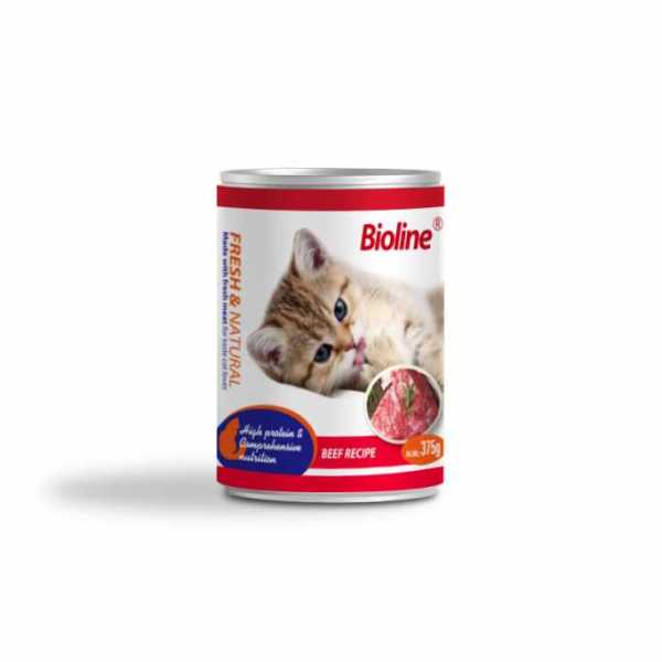 Bioline Beef & Vegetables High-Protein Wet Cat Food - 375g