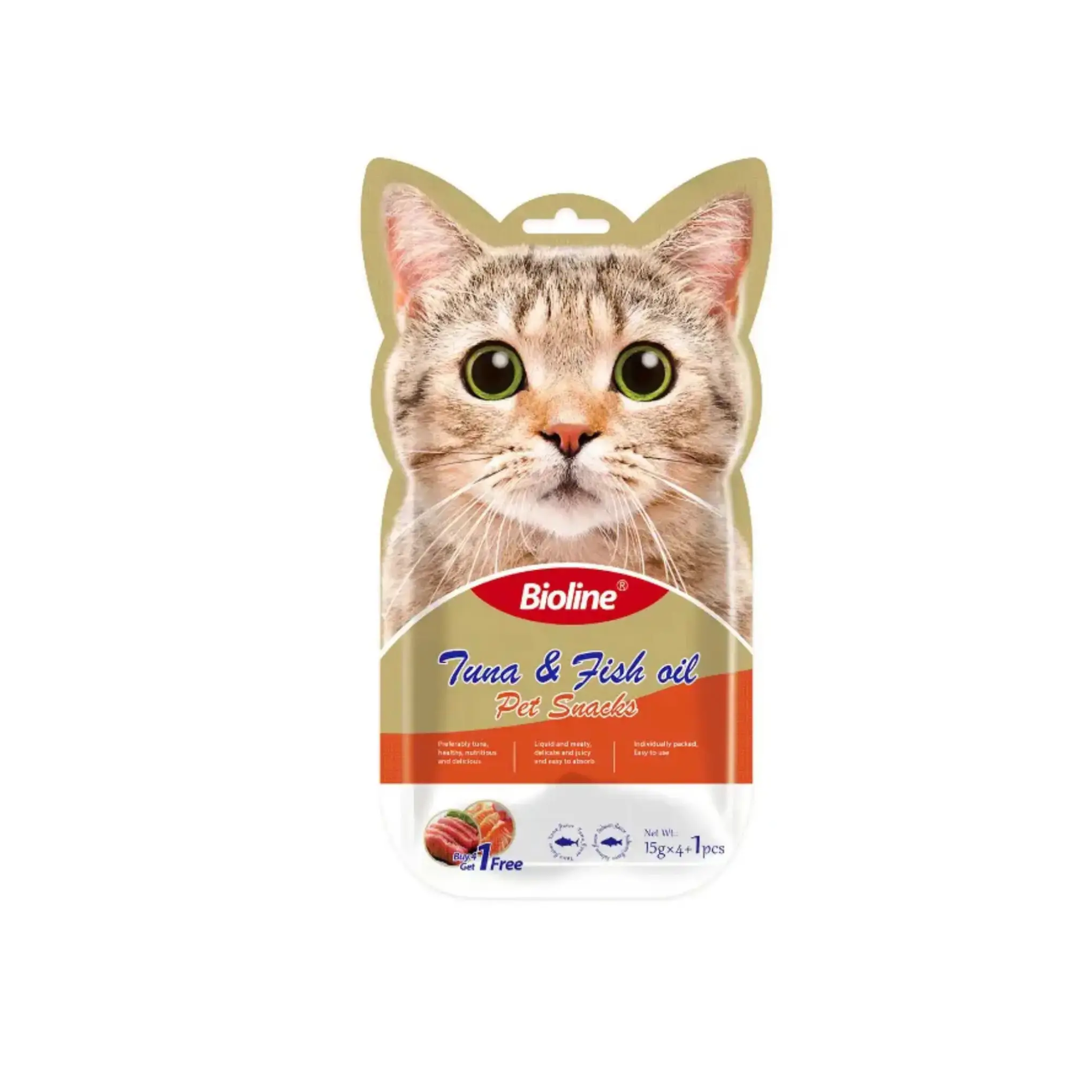 Bioline Tuna & Fish Nutritious Cat Treats - 5 x 15g