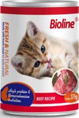 Bioline Beef Vitality & Digestion Wet Cat Food - 375g